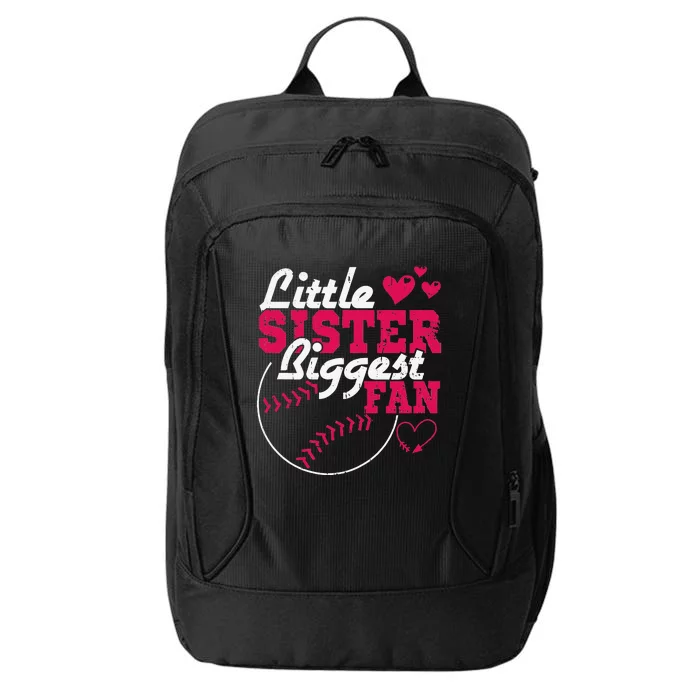 Little Sister Biggest Fan Baseball City Backpack