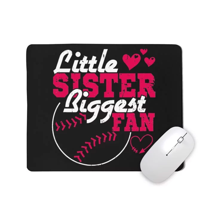 Little Sister Biggest Fan Baseball Mousepad