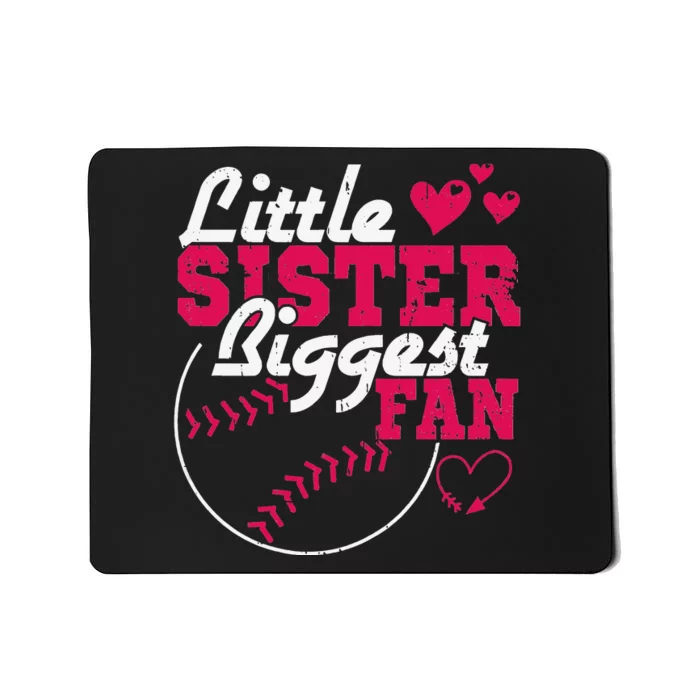 Little Sister Biggest Fan Baseball Mousepad