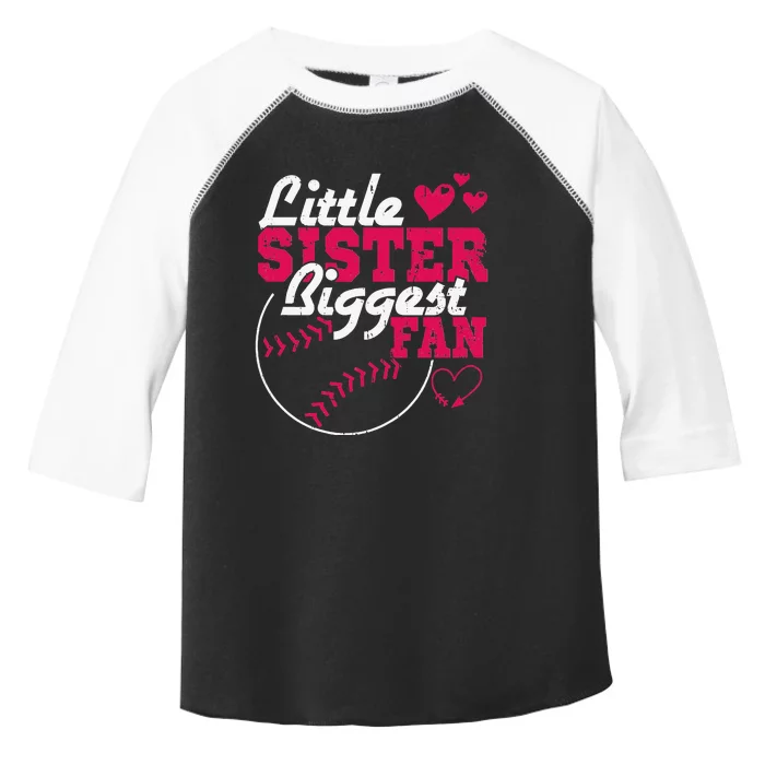 Little Sister Biggest Fan Baseball Toddler Fine Jersey T-Shirt