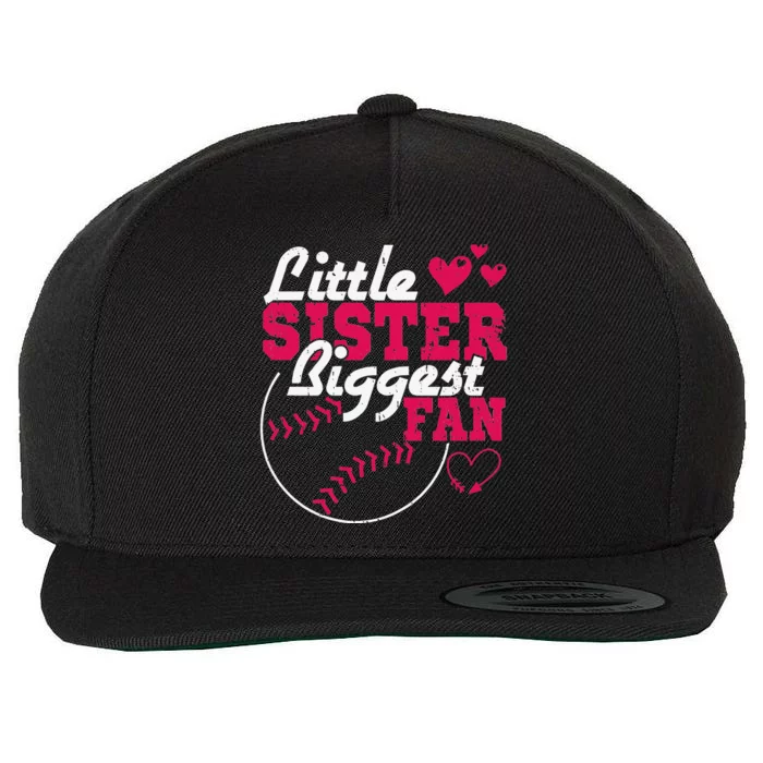 Little Sister Biggest Fan Baseball Wool Snapback Cap