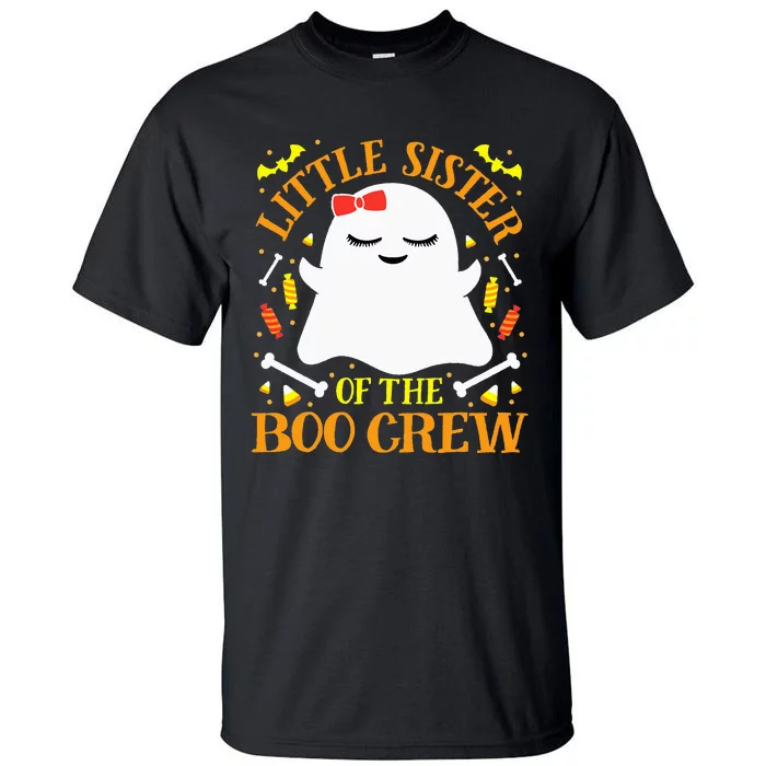 Little Sister Boo Crew Ghost Matching Family Halloween Tall T-Shirt