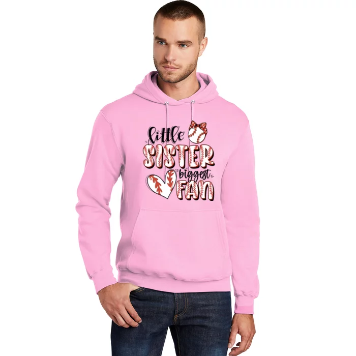 Little Sister Biggest Fan Baseball Game Day Hoodie