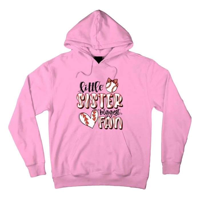 Little Sister Biggest Fan Baseball Game Day Hoodie