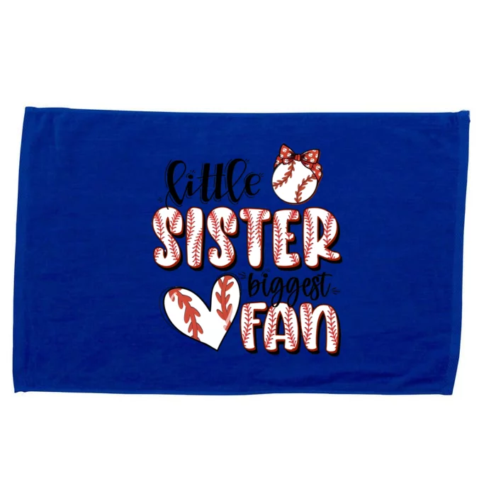 Little Sister Biggest Fan Baseball Game Day Microfiber Hand Towel