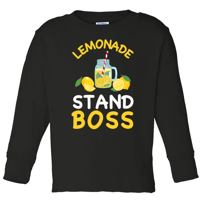 Lemonade Stand Boss Lemon Juice Gift Summer Drink Toddler Long Sleeve Shirt