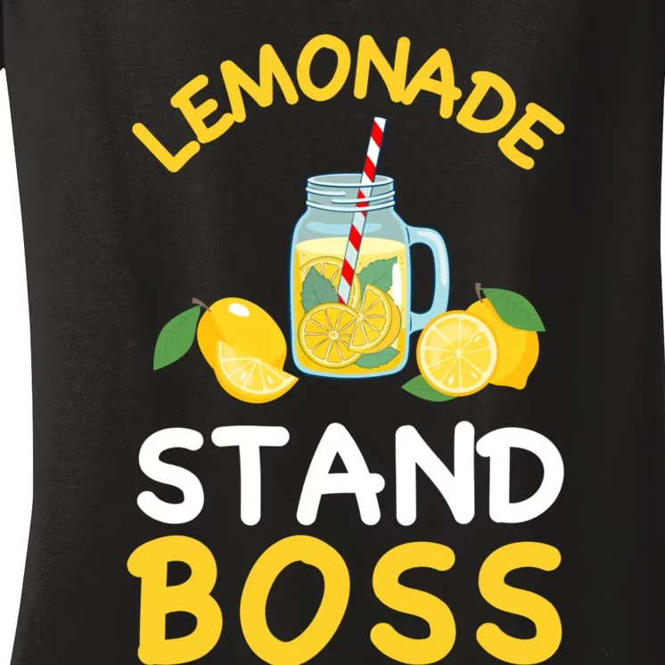 Lemonade Stand Boss Lemon Juice Gift Summer Drink Women's V-Neck T-Shirt