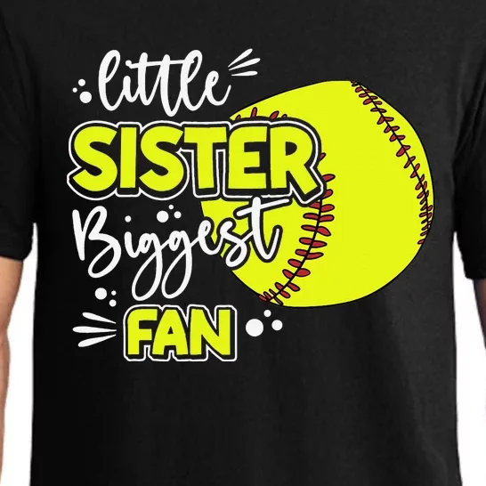 Little Sister Biggest Fan Softball Softball Pajama Set