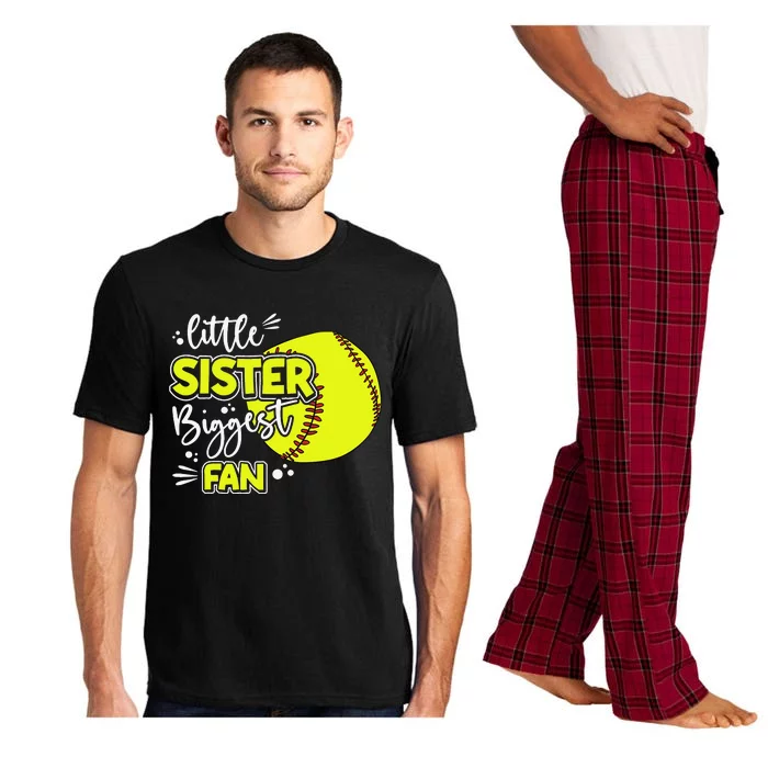 Little Sister Biggest Fan Softball Softball Pajama Set