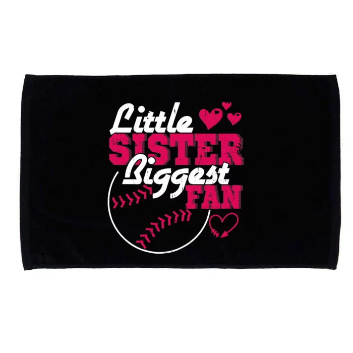 Little Sister Biggest Fan Baseball Microfiber Hand Towel