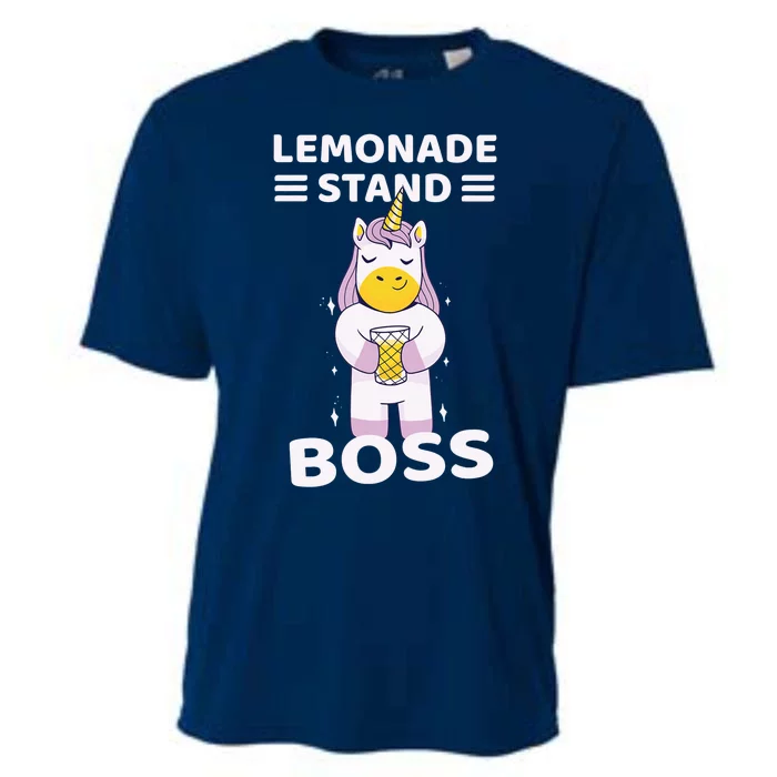 Lemonade Stand Boss Unicorn Girl Cooling Performance Crew T-Shirt