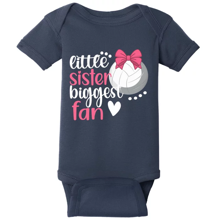 Little Sister Biggest Fan | Volleyball Sister Volleyball Sis Baby Bodysuit