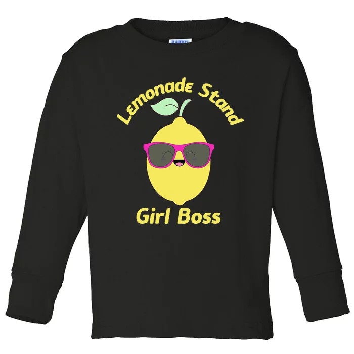 Lemonade Stand Boss Pink Lemonade Crew Summer Fruit Toddler Long Sleeve Shirt