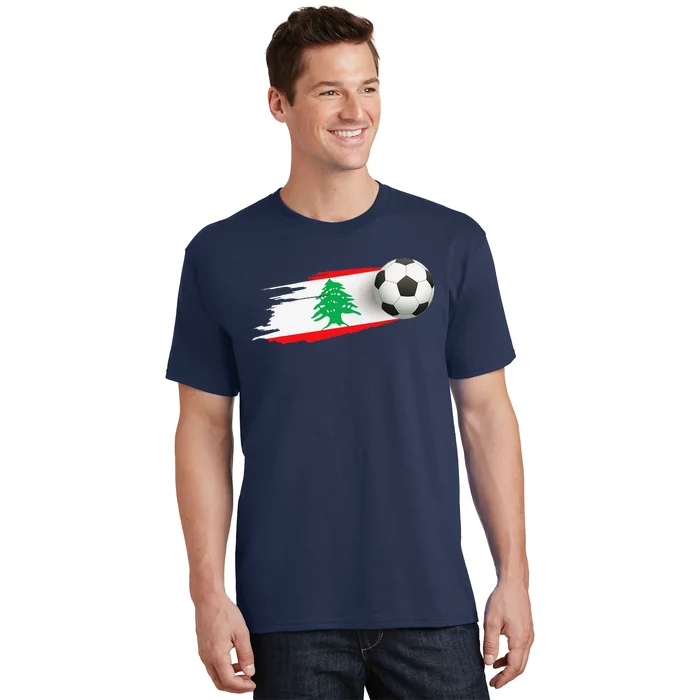 Lebanon Soccer Ball Lebanon Flag Jersey Lebanon Football T-Shirt