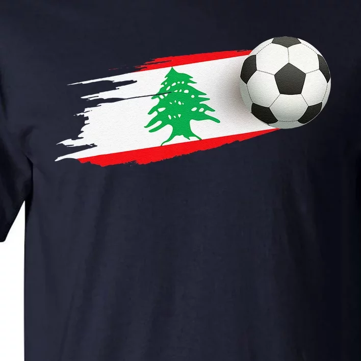 Lebanon Soccer Ball Lebanon Flag Jersey Lebanon Football Tall T-Shirt