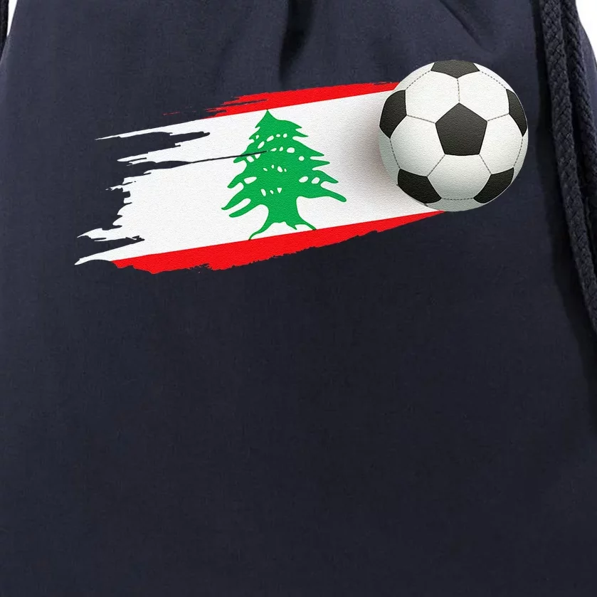 Lebanon Soccer Ball Lebanon Flag Jersey Lebanon Football Drawstring Bag