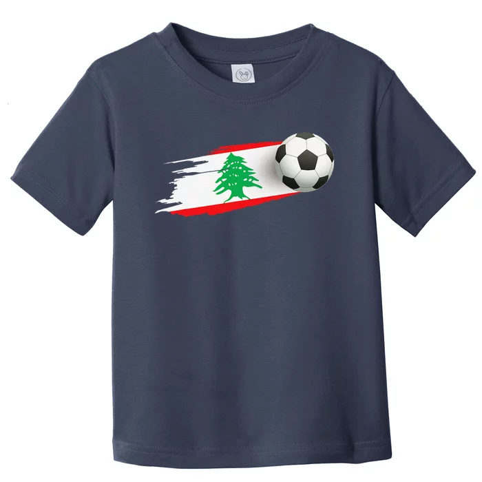 Lebanon Soccer Ball Lebanon Flag Jersey Lebanon Football Toddler T-Shirt