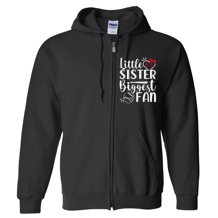 Little Sister Biggest Fun Baseball Lil Full Zip Hoodie