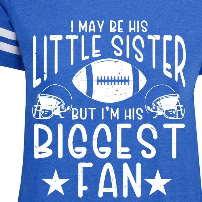 Little Sister Biggest Football Fan | Ball Spor Game Football Enza Ladies Jersey Football T-Shirt