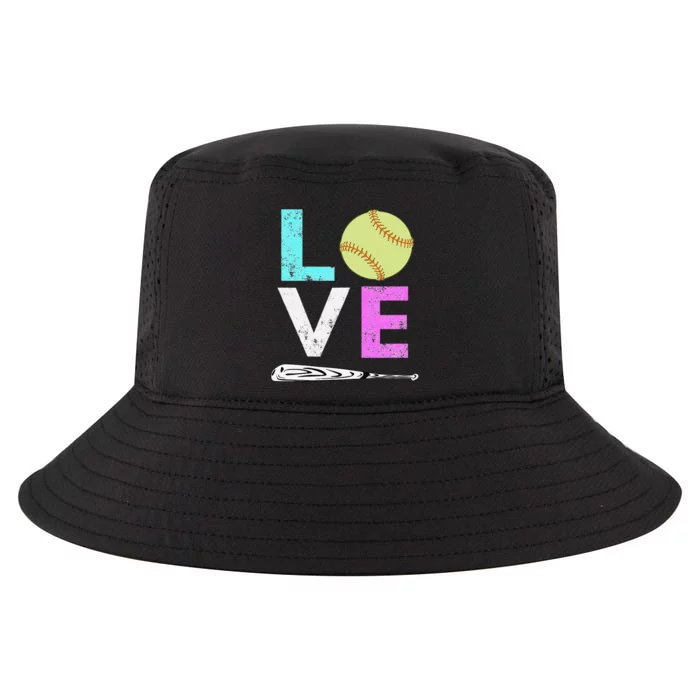 Love Softball Best Fun Birthday Gift Cool Comfort Performance Bucket Hat