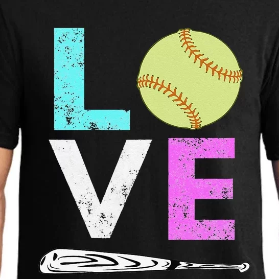 Love Softball Best Fun Birthday Gift Pajama Set