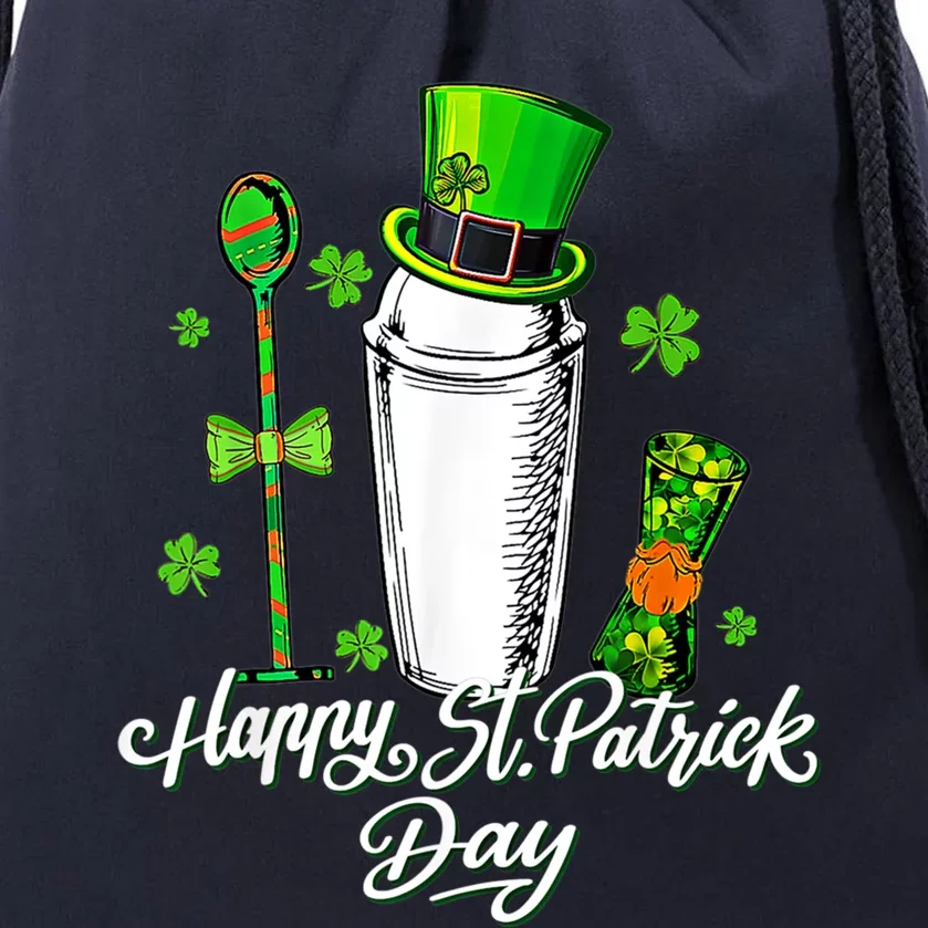 Leprechaun Shamrock Bartender Happy St Patrick's Day Gift Drawstring Bag