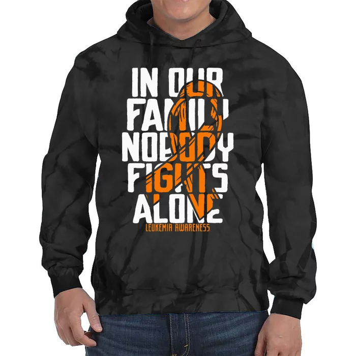 Leukemia Support Blood Cancer Tee Family Leukemia Awareness Tie Dye Hoodie