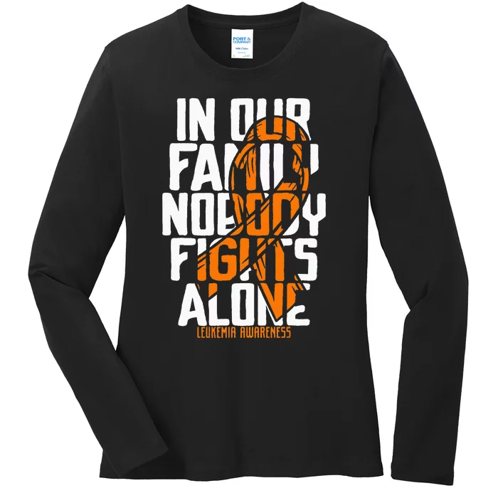 Leukemia Support Blood Cancer Tee Family Leukemia Awareness Ladies Long Sleeve Shirt