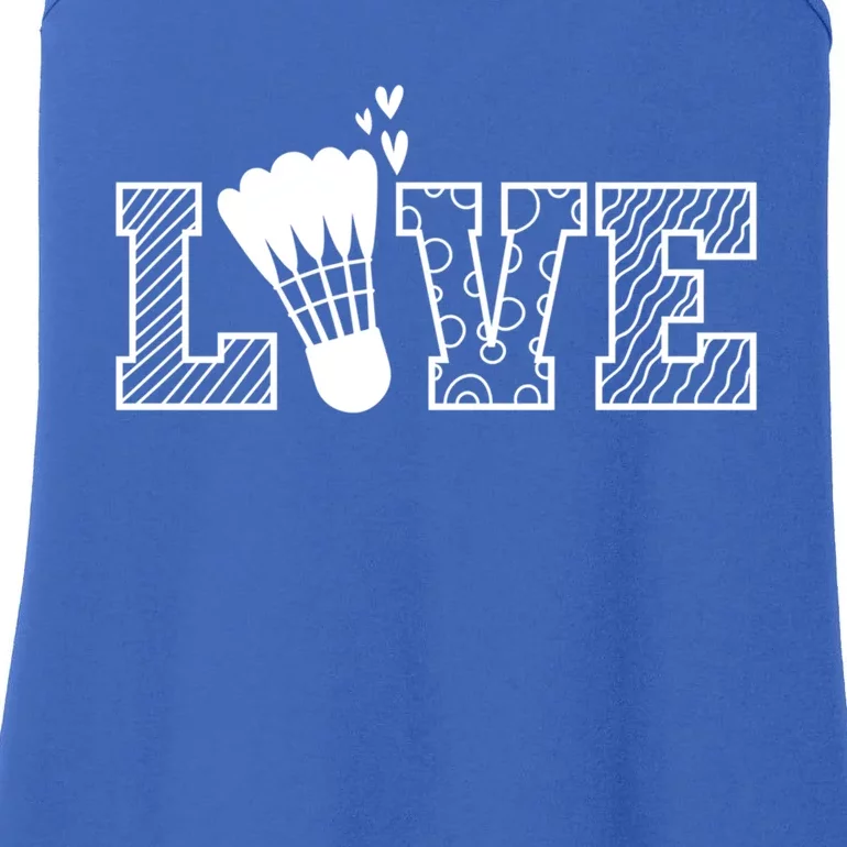 Love Shuttlecock Badminton Racket Gift Ladies Essential Tank