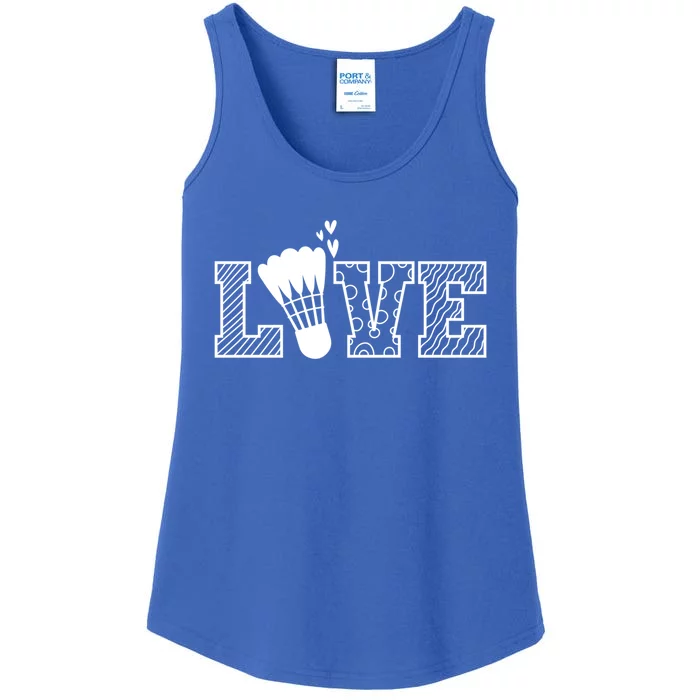 Love Shuttlecock Badminton Racket Gift Ladies Essential Tank