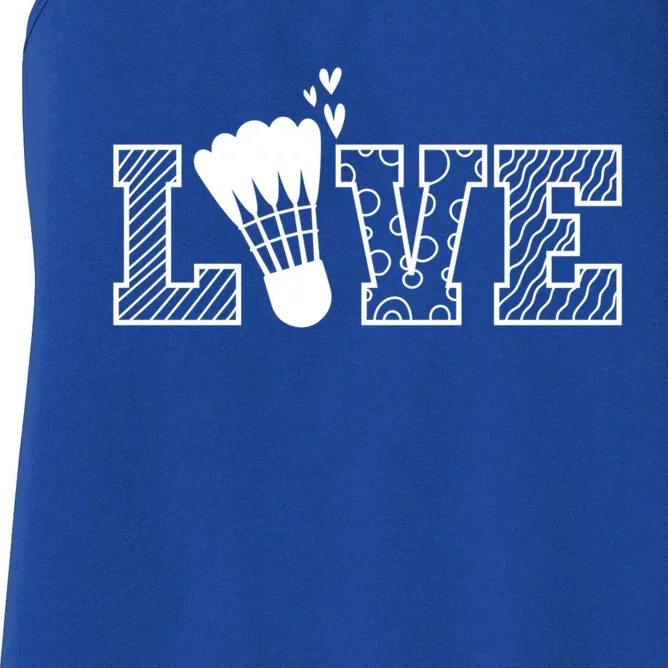 Love Shuttlecock Badminton Racket Gift Women's Racerback Tank