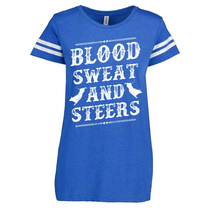 Livestock Show. Blood Sweat And Steers Enza Ladies Jersey Football T-Shirt