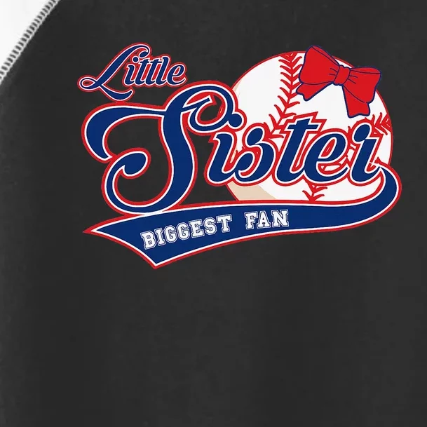 Little Sister Biggest Fan Baseball Sister Baseball Lil Sis Toddler Fine Jersey T-Shirt