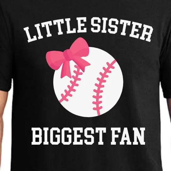 Little Sister Biggest Fan Baseball Baby Sister Tee Pajama Set