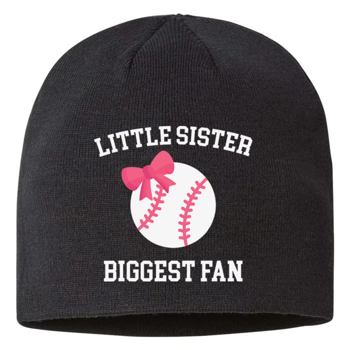 Little Sister Biggest Fan Baseball Baby Sister Tee 8 1/2in Sustainable Knit Beanie