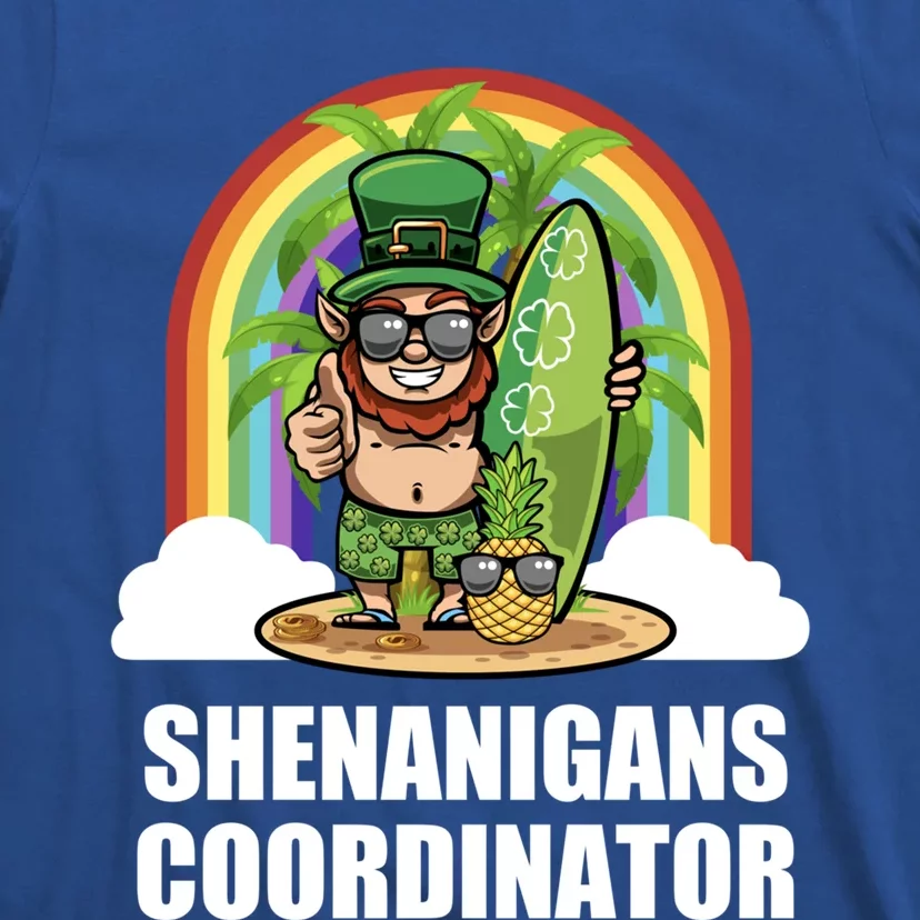 Leprechaun Surfing Beach Funny St Patricks Day Teacher Gift T-Shirt