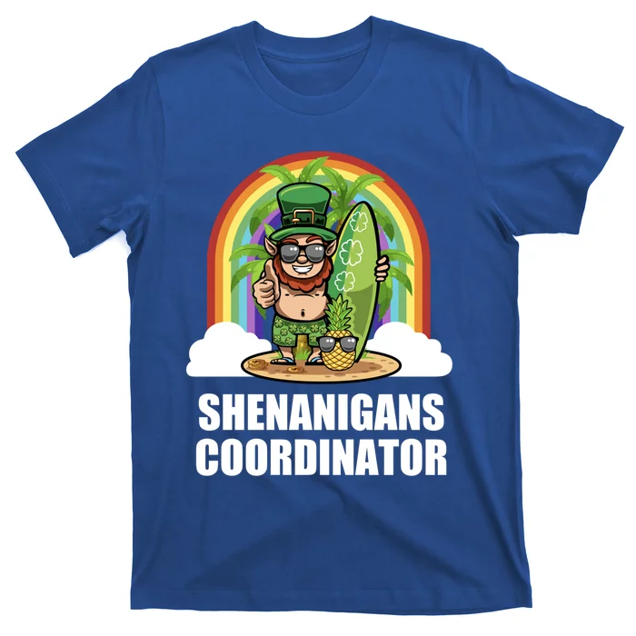 Leprechaun Surfing Beach Funny St Patricks Day Teacher Gift T-Shirt