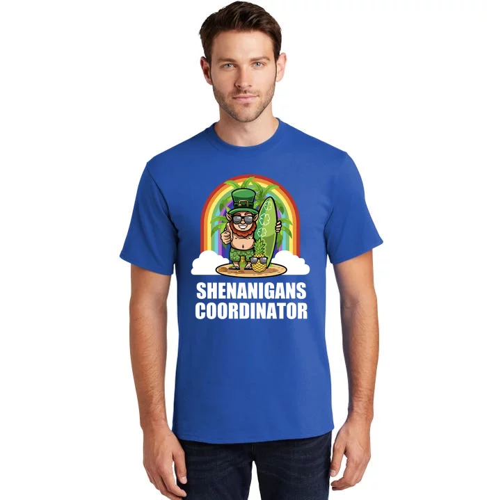 Leprechaun Surfing Beach Funny St Patricks Day Teacher Gift Tall T-Shirt