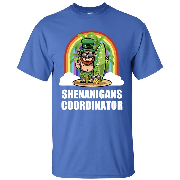 Leprechaun Surfing Beach Funny St Patricks Day Teacher Gift Tall T-Shirt