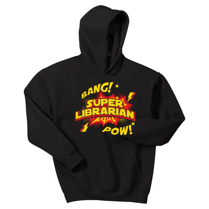 Librarian Superhero Book Reader School Library Books Kids Hoodie