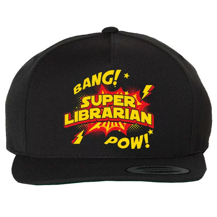 Librarian Superhero Book Reader School Library Books Wool Snapback Cap