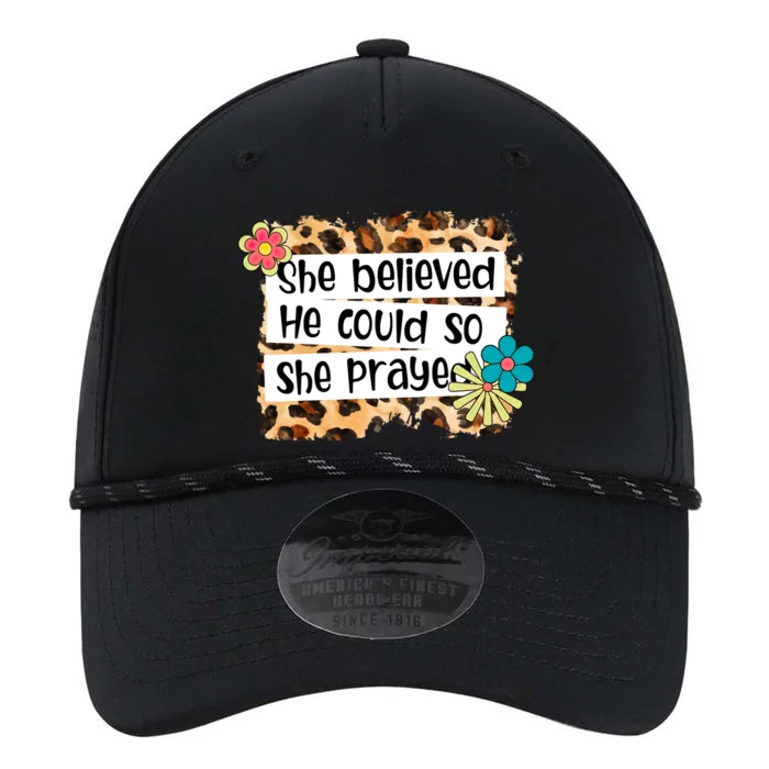 Leopard She Believed, He Could So, She Prayed Christian Tee Performance The Dyno Cap