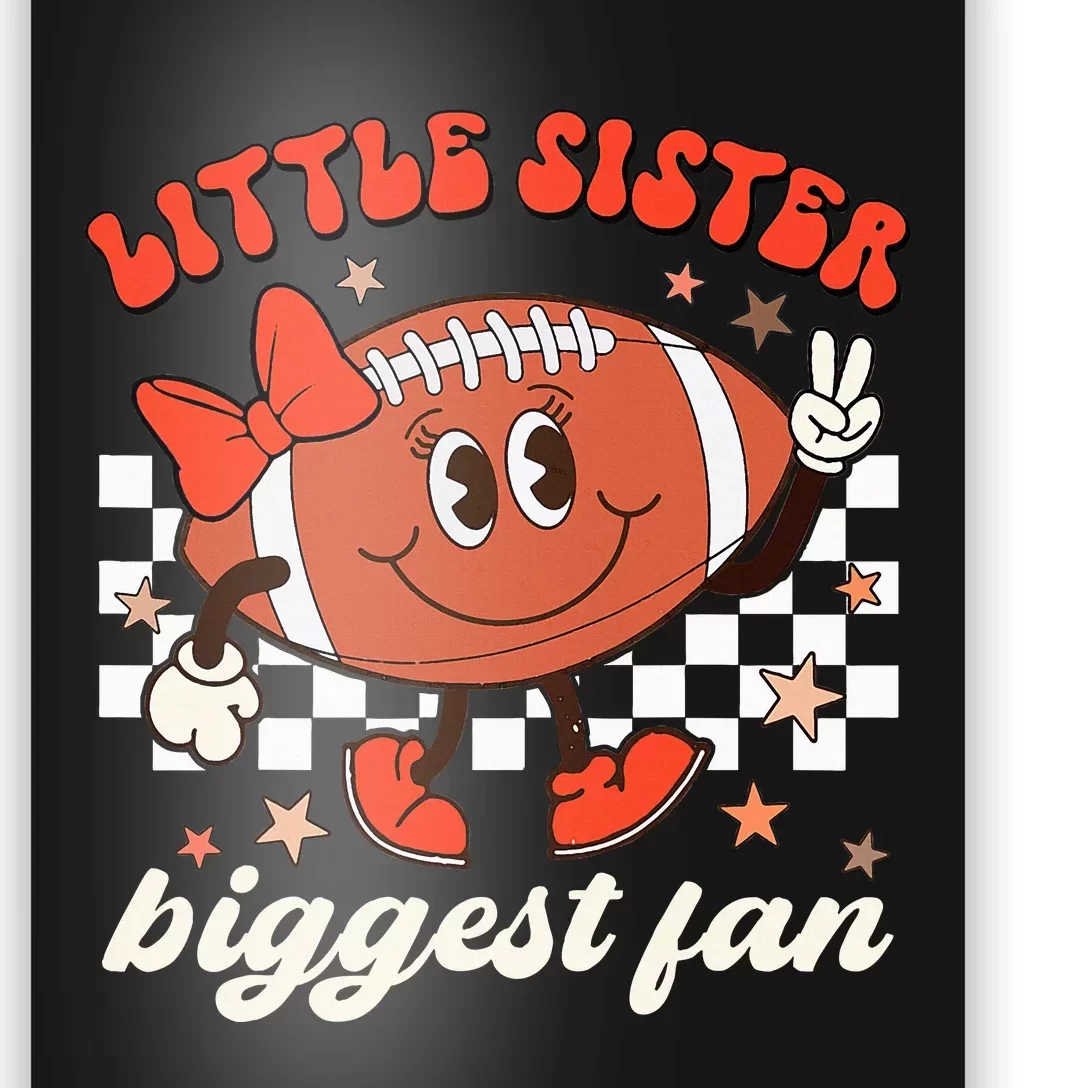 Little Sister Biggest Fan Football Game Day Season Retro Poster