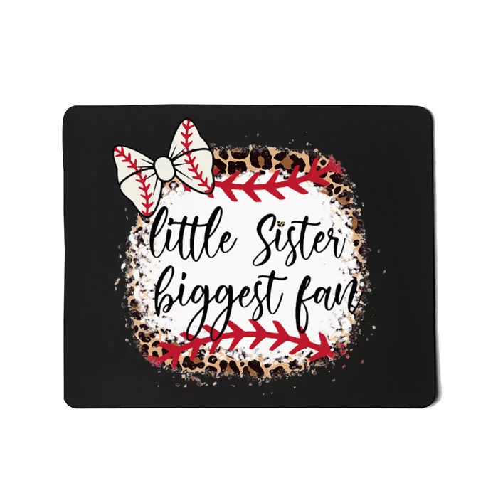 Little Sister Biggest Fan Baseball Leopard Baby Sister Mousepad