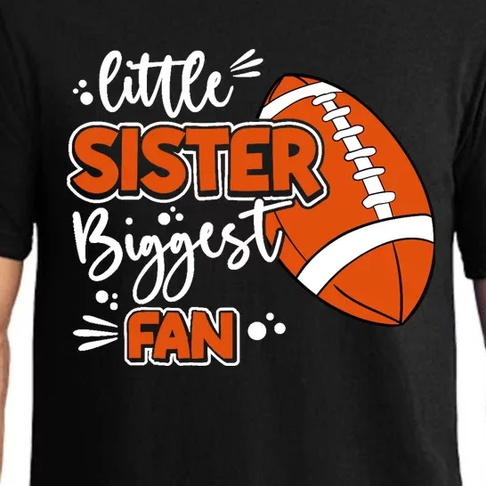 Little Sister Biggest Fan Football Football Girl Pajama Set