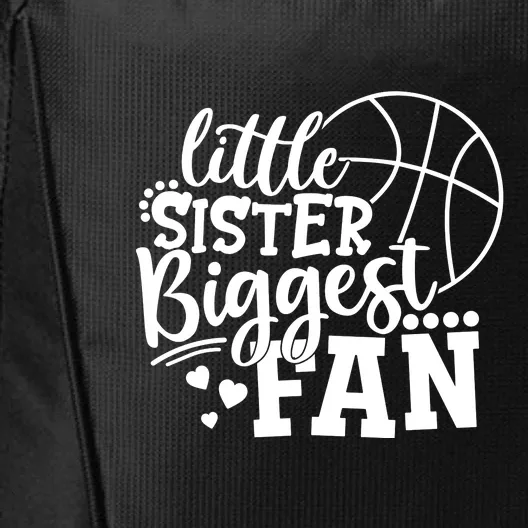 Little Sister Biggest Fan Basketball Gift City Backpack