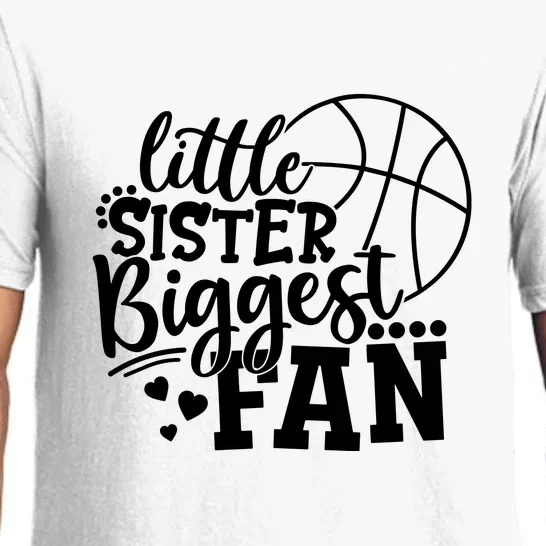 Little Sister Biggest Fan Basketball Gift Pajama Set