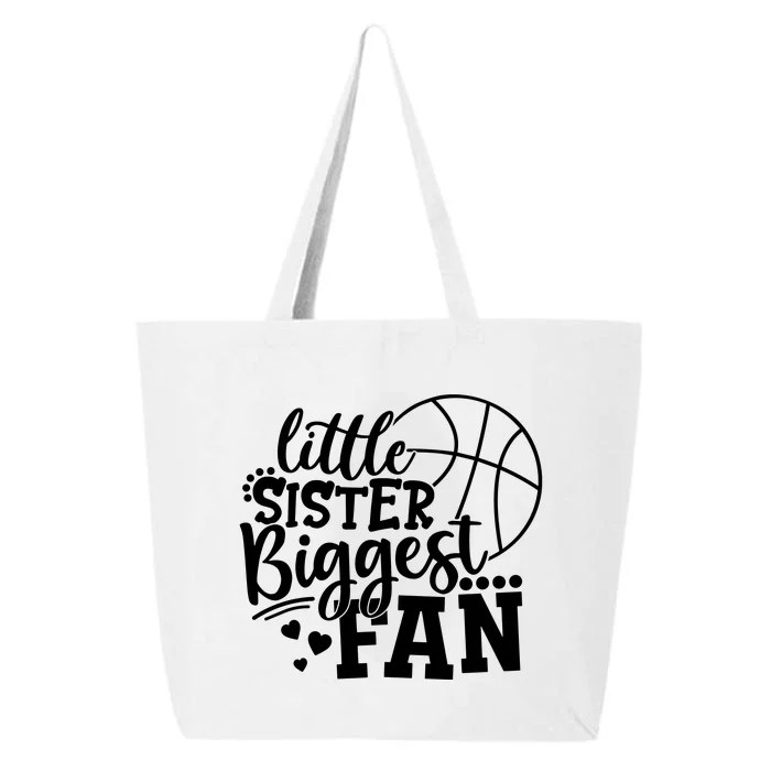 Little Sister Biggest Fan Basketball Gift 25L Jumbo Tote