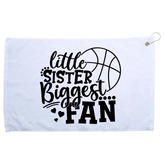 Little Sister Biggest Fan Basketball Gift Grommeted Golf Towel