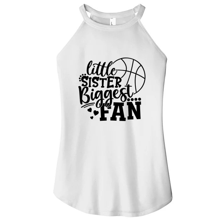 Little Sister Biggest Fan Basketball Gift Women’s Perfect Tri Rocker Tank